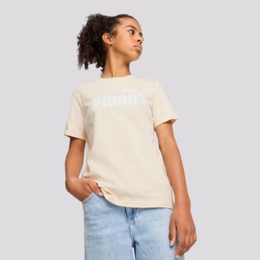 Imagem de Camiseta Puma ESS NO. 1 Logo Juvenil Feminina Bege-Feminino