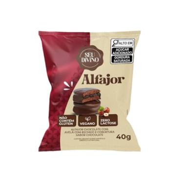 Imagem de Alfajor de Chocolate com Avelã Sem Glúten Sem Lactose Vegano 40g - Seu Divino