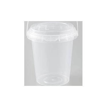 Imagem de Conjunto de 30 copos de plástico transparente de 473 ml com tampa e canudo, balde de bebidas reutilizável com alça e papel selado para sorvete, café gelado, smoothie, copos de festa resistentes