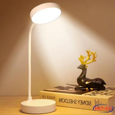 Imagem de Luminária Abajur de Mesa LED Recarregável, Touch, Haste Flexível, Sem Fio, para Estudo