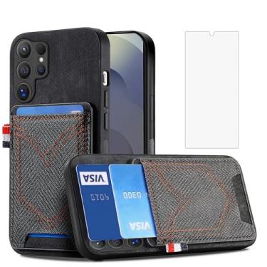 Imagem de Asuwish Capa de celular para Samsung Galaxy S25 Ultra 5G capa magnética com protetor de tela de vidro temperado e suporte de cartão de couro PU acessórios S25Ultra 25S S 25 25Ultra 6.9 2025 feminino