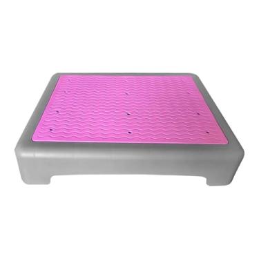 Imagem de predolo Banquinho de Degrau com Plataforma Antiderrapante para Exercícios, Ideal para Idosos, Adultos, Mulheres, Crianças E Viagens de Carro, Rosa Cinza, Tamanho real