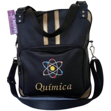 Imagem de Bolsa Feminina Preta Personalizada Química - Di Becker Bolsas