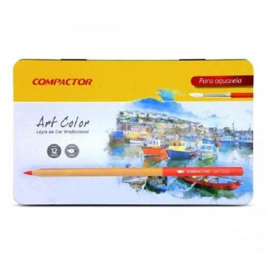 Imagem de Lápis De Cor Compactor Art Color 12 Cores Aquarelável