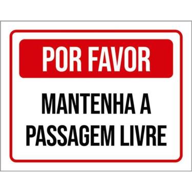 Imagem de Kit 5 Placas Mantenha Passagem Livre 36X46