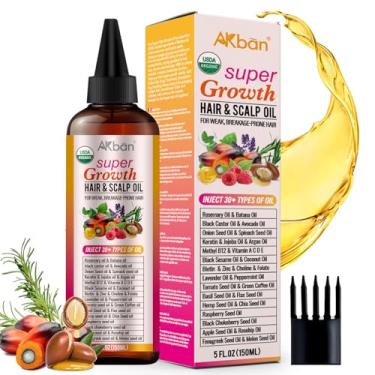 Imagem de Mistura 35 em 1 de óleo de alecrim para cabelo com batana, argan, jojoba, óleo de rícino, infundido com queratina, biotina e vitamina A C D E, super cabelo e óleo de couro cabeludo para fortalecer e