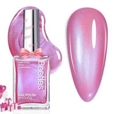 Imagem de Esmalte Beetles Pearl Pink - Rosy Dream, esmalte de secagem rápida rosa brilhante efeito de arte de unha de longa duração para salão romântico - 15 ml