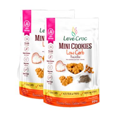 Imagem de Kit 2X: Cookie Low Carb Baunilha Sem Glúten Leve Crock 90g