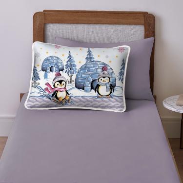 Imagem de Jogo de Cama Lençol Solteiro Mymo 2 Peças Pinguim - 100% Algodão