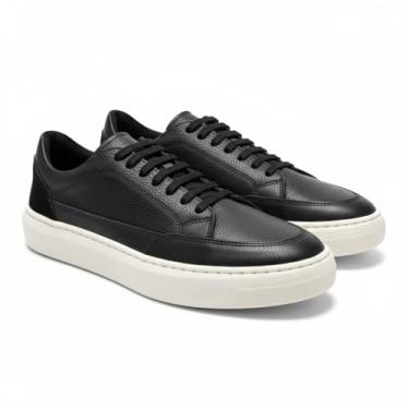 Imagem de Tenis Casual e Básico Masculino Polo London Club, Cano Baixo Couro Confort Premium (Preto, BR, Adulto, Numérico, 41)