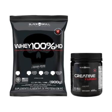 Imagem de Whey Protein Concentrado Black Skull 100% HD - Chocolat 900g + Creatin