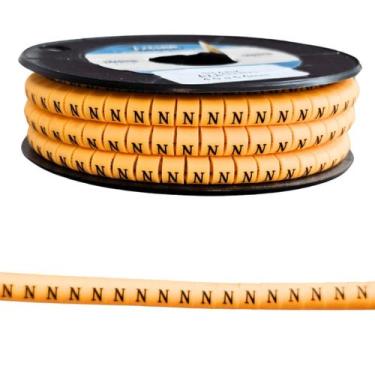Imagem de Identificador Cabos Fios Letra N Anilha 4mm a 6mm 500 Peças - Stark El