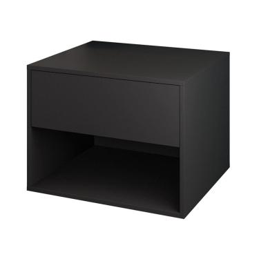 Imagem de Mesa de Cabeceira Suspensa Preta Quarto MDP - Gaveta