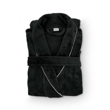 Imagem de Roupão Flannel Golden Appel Home Cor:PretoTamanho:GG, Preto, GG