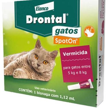 Imagem de Drontal Gatos SpotOn 5 Até 8Kg 1,12 ML 1 Pipeta - Elanco