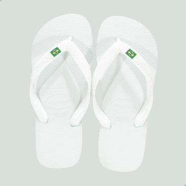 Imagem de Chinelo Havaianas Logo Brasil Branco