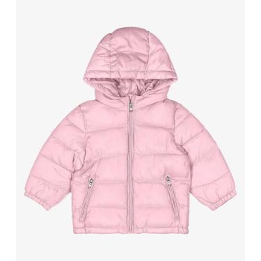 Imagem de Jaqueta Puffer Feminina com Capuz Trick Nick Rosa, M, Rosa