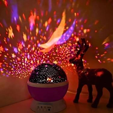 Imagem de Luminária Projetor Estrelas 360º Abajur Star Master Rosa