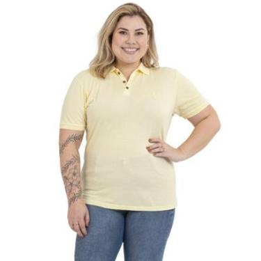 Imagem de Camisa Polo Plus Size Feminina Botões Dia a Dia Trabalho-Feminino