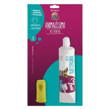 Imagem de Kit Higiene Bucal com Creme Dental e Escova Dedeira - ANIMALISSIMO