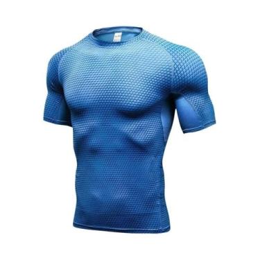 Imagem de Camiseta De Compressão Masculina De Secagem Rápida Para Treino E Corri