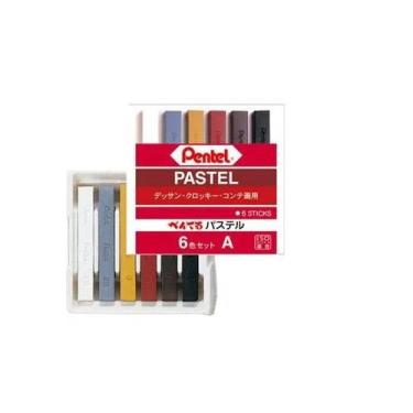 Imagem de Giz Pastel Seco Estojo C/06 Cores Urbanas Ref. Ga-6b Pentel