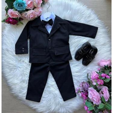 Imagem de Conjunto Social Miss Cherry Jorge - Terno Preto Completo para Meninos,