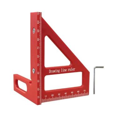 Imagem de Régua Triangular De Plástico Para Marcenaria Com Ângulos Múltiplos, Es