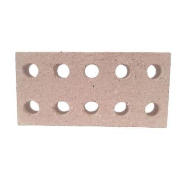 Imagem de 10 Tijolo Refratário 8 Furos, Plaqueta Para Churrasqueiras - GABRIELA 