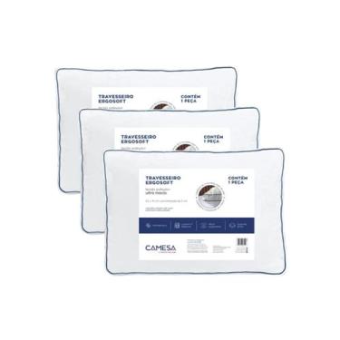 Imagem de Kit 3 Travesseiros de Hotel Ergonômicos Suporte Médio 50x70cm Ergosoft
