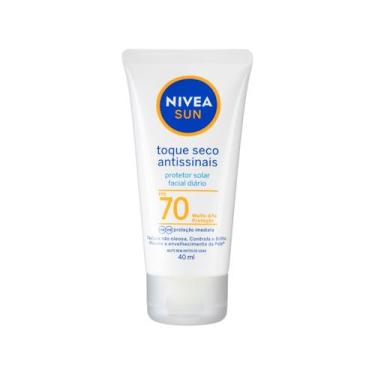 Imagem de Protetor Solar Facial Nivea Sun Toque Seco Antissinais FPS 70 Loção 40