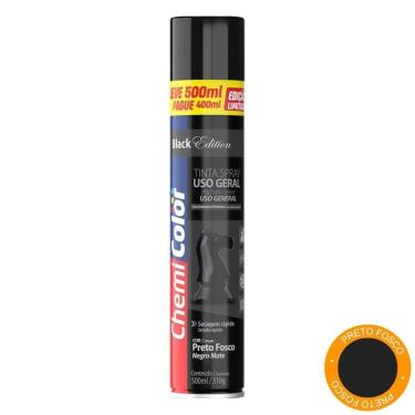 Imagem de Tinta Spray Chemicolor Uso Geral Preto Fosco 500Ml