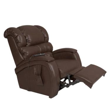 Imagem de Poltrona Reclinável Imperial Motorizada Zero Wall em Corano Marrom com Controle
