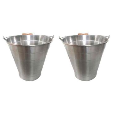 Imagem de Balde aluminio 18 litros - kit com 2 baldes - MARIOTTI