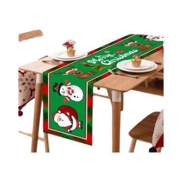 Imagem de Caminho De Mesa Azul De Natal 2025 Com Boneco De Neve, Decoração De Me