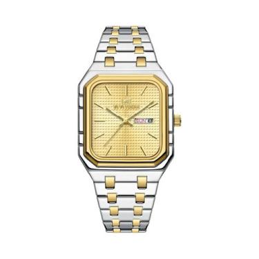 Imagem de Relógio De Quartzo Masculino Azul Dourado Com Pulseira De Aço Inoxidáv