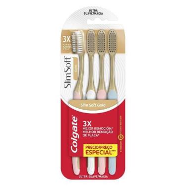 Imagem de Escova de Dente Colgate Slim Soft Gold 4 unid