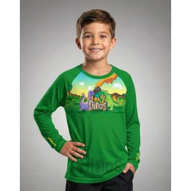 Imagem de Camisa UV Infantil - Prolife, Dinos, 10 Anos