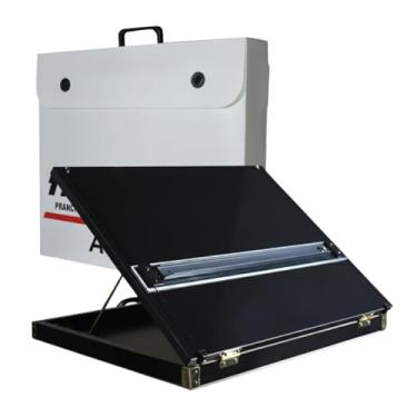 Imagem de Prancheta Portátil para Desenho com Régua Paralela Acoplada, Formato A3, MDF Black Piano, Preto, Trident, 5000P