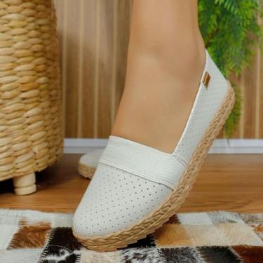 Imagem de Sapatilha Moleca Feminina Alpargata Furadinha Fofa 5696.300 Cor:Branco