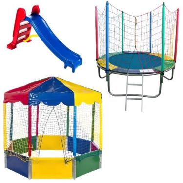 Imagem de Mega Combo: Cama Elástica 1,40m + Piscina De Bolinhas Oitavada 2,00m +