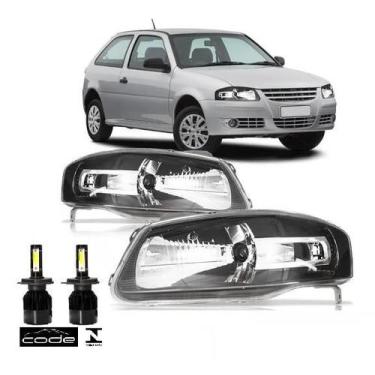 Imagem de Par farol gol parati saveiro g4 power mascara negra 6000k - BBS BIBAS 