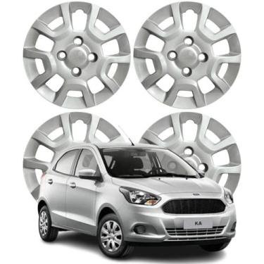Imagem de Jogo Calota Aro 13 Ford KA 2014 Cubo Baixo Prata 124CB-PTA-U - Grid Ca