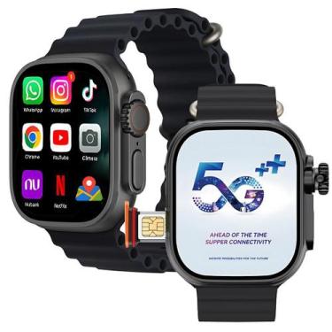 Imagem de Celular de Pulso WearFit Ultra 16GB  2Gb ram Chip 5G e Wifi 2 Câmeras 