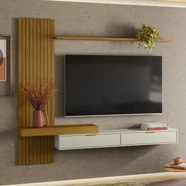 Imagem de Painel para TV até 65 Polegadas Italy 2 PT Cedro e Off White - Modern