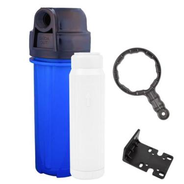 Imagem de Kit Filtro Água Completo Refil Recarregável Resina Mista Branco Sem Vo