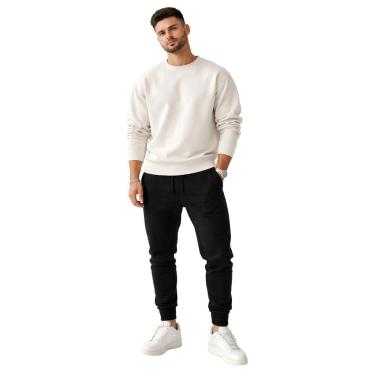 Imagem de Conjunto Moletom Masculino Gola Careca + Calça Moletom Confortável Casual Inverno-Mascu...