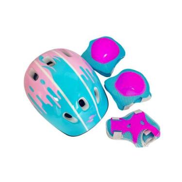 Imagem de Kit Proteção e capacete Infantil Completo 7 peças -Sortido - Unitoys