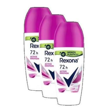 Imagem de kit 3 Desodorante Rollon Rexona Active Emotion 50ML