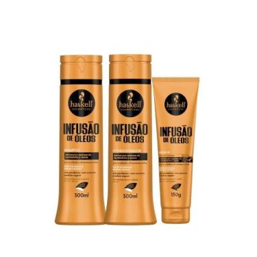 Imagem de Kit Haskell Infusão de Óleos Shampoo 300ml + Condicionador 300ml + Lea